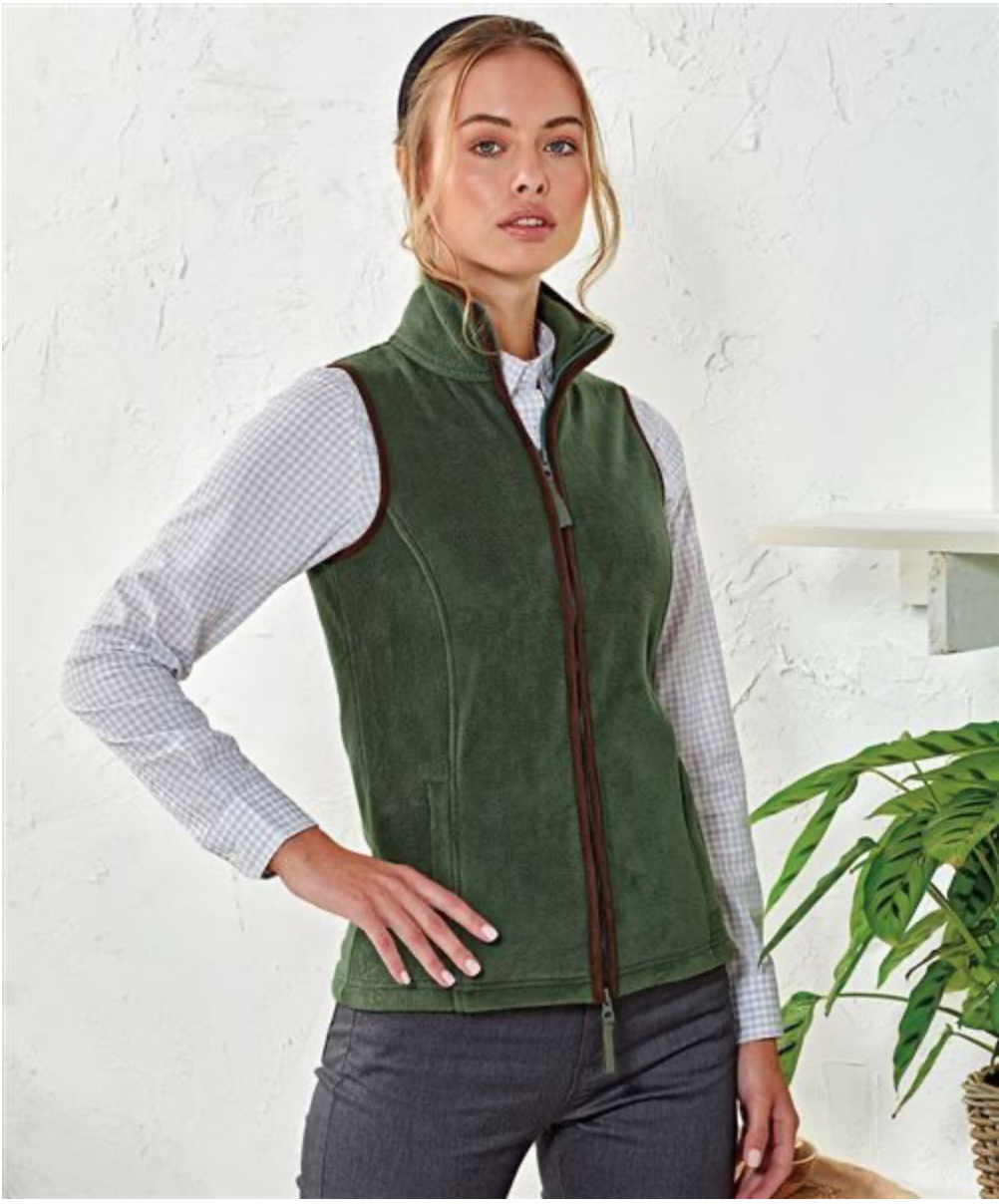 Women’s Artisan Fleece Gilet Moss Green VC16MGR Main Image